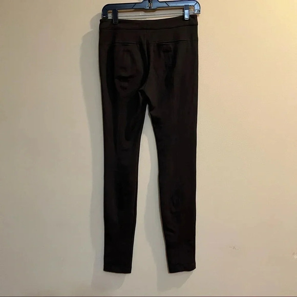 Vince Ponte Knit Tab Front Mid Rise Skinny Pants Viscose Blend Dark Brown Sz 4 - Picture 4 of 13